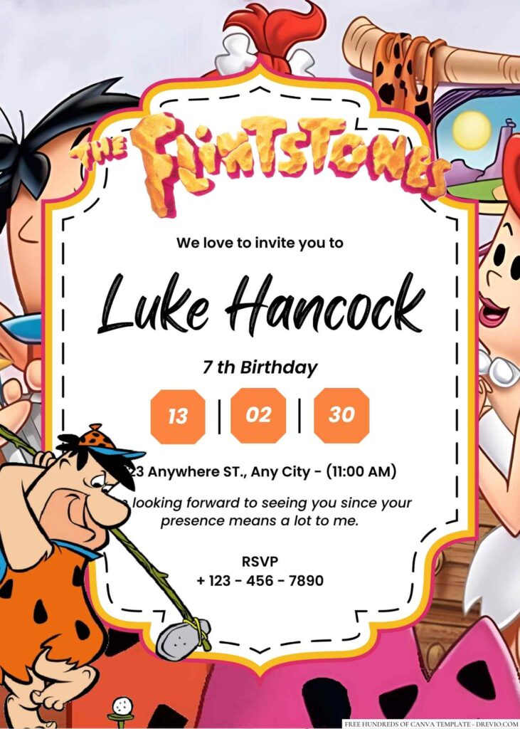 Fred Flintstone (The Flintstones) Birthday Invitation