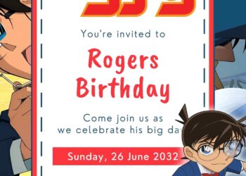 Detective Conan Birthday Invitation