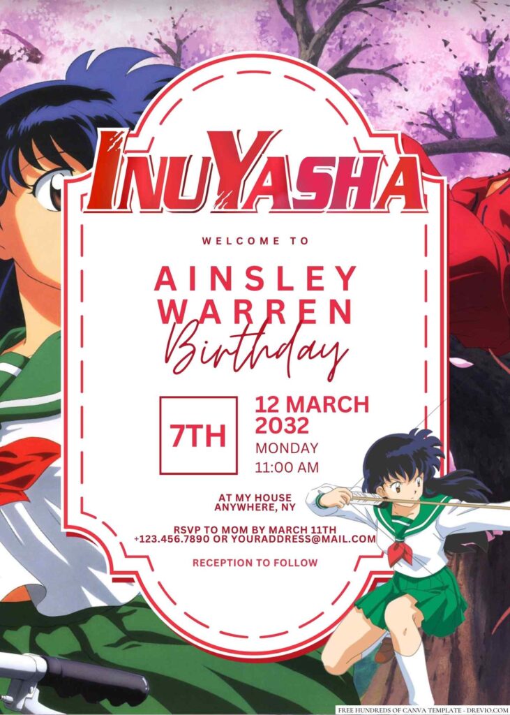 Inuyasha Birthday Invitation 