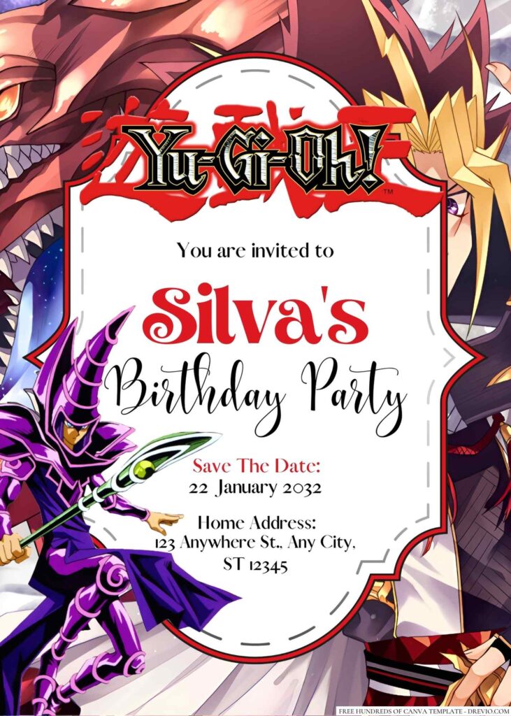 Yu-Gi-Oh! Birthday Invitation 