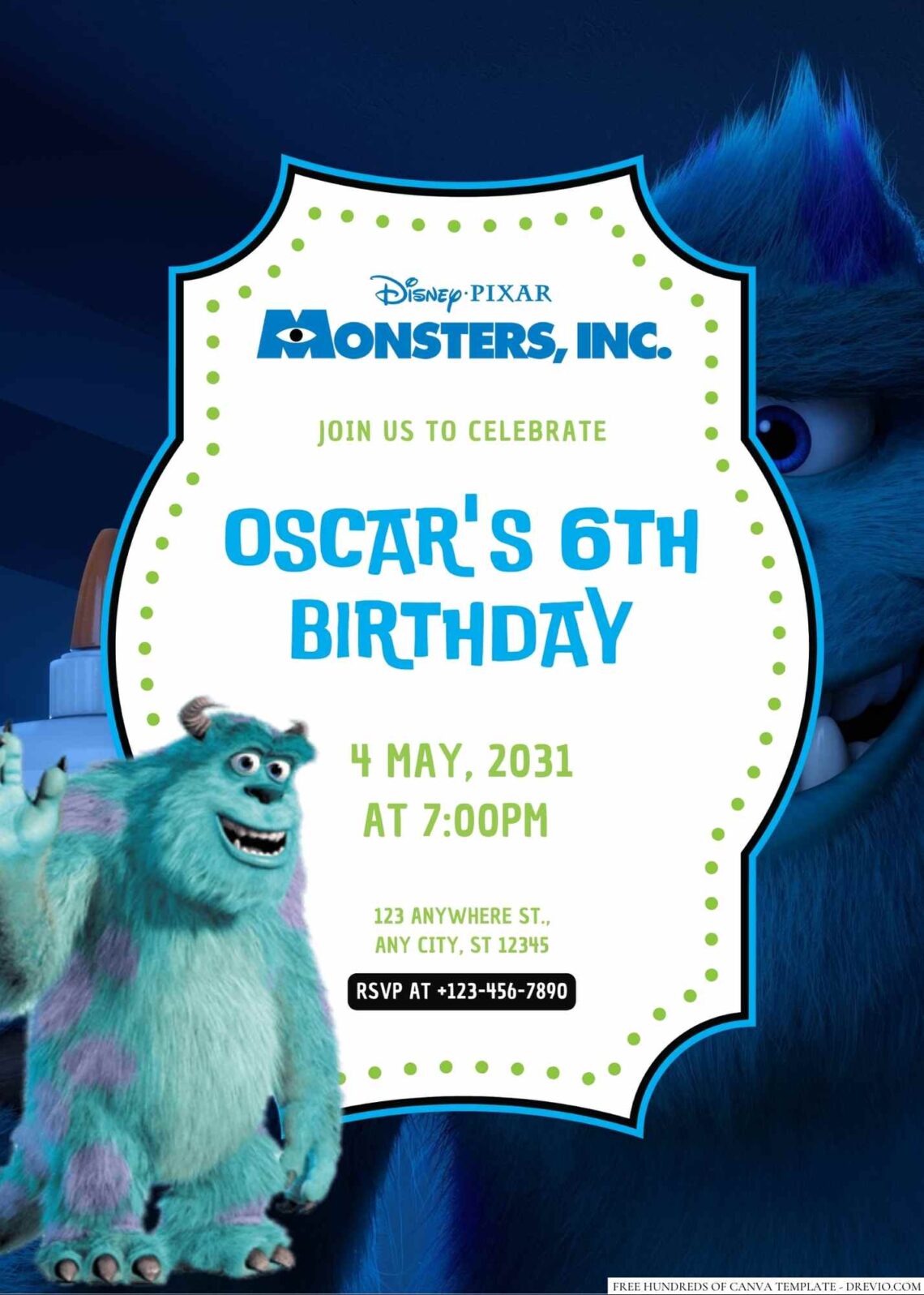 free-editable-sulley-from-monsters-inc-birthday-invitation-download
