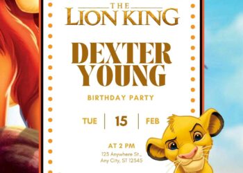 Free Editable The Lion King Birthday invitation