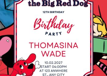 Free Editable Clifford the Big Red Dog Birthday Invitation