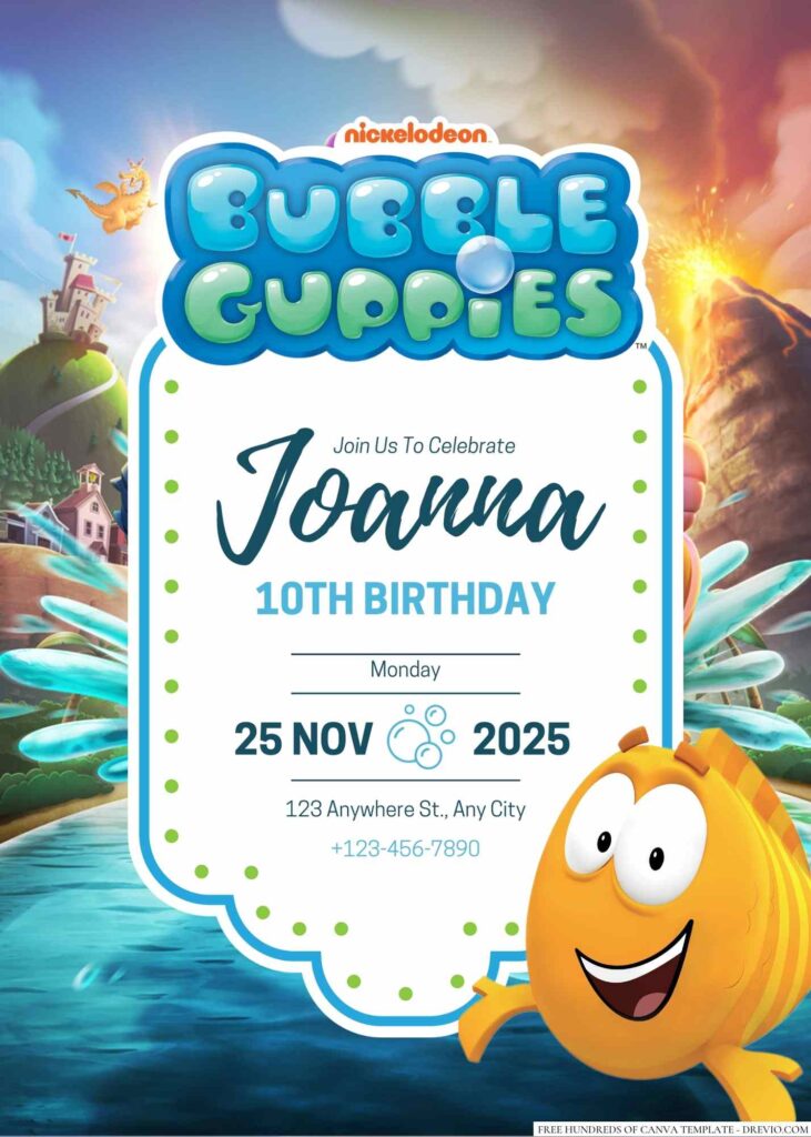 Free Editable Bubble Guppies Birthday Invitation