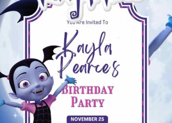 Free Editable Vampirina Birthday Invitation