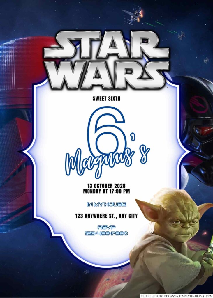 Free Editable Star Wars Birthday Invitation