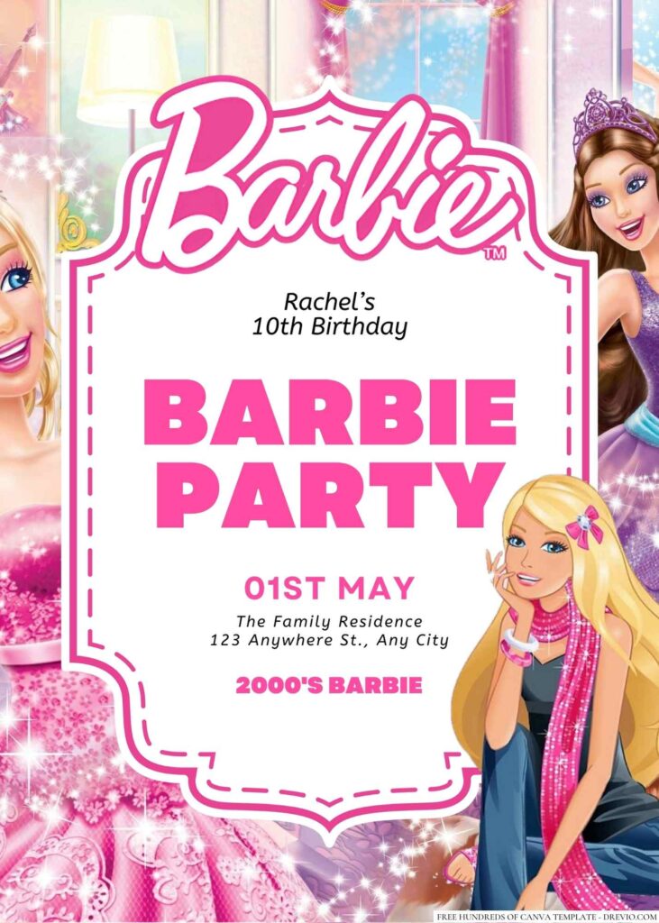 Barbie birthday cards online free printable