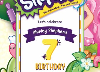 Free Editable Shopkins Birthday Invitation