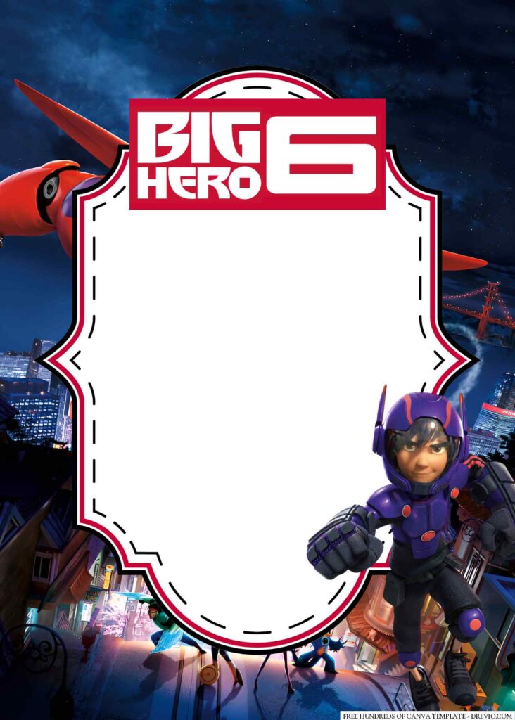 Invitation Template of 16+ Big Hero 6 Canva Birthday Invitation Templates 7