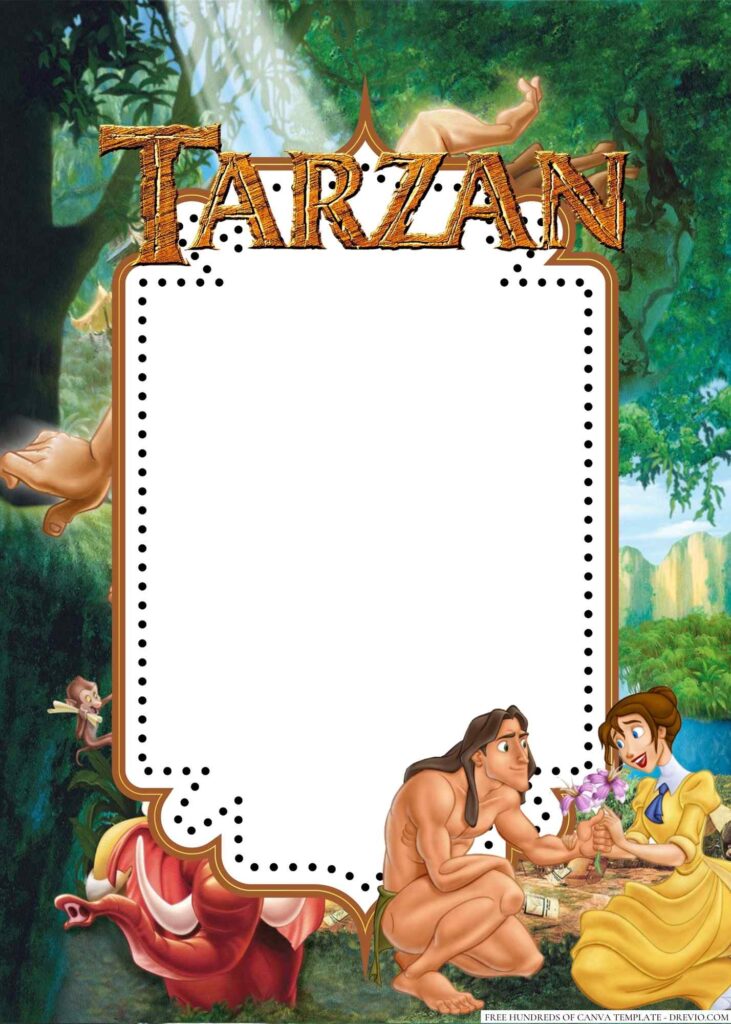 Invitation Template of 18+ Tarzan Canva Birthday Invitation Templates 6