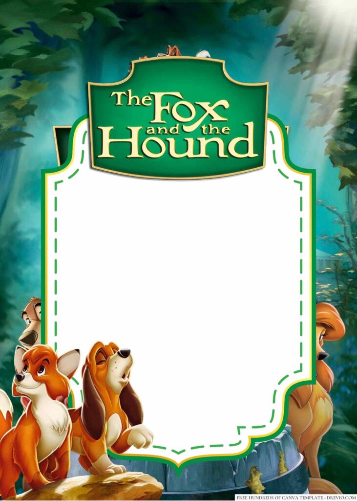 Invitation Template of 14+ The Fox and the Hound Canva Birthday Invitation Templates 7