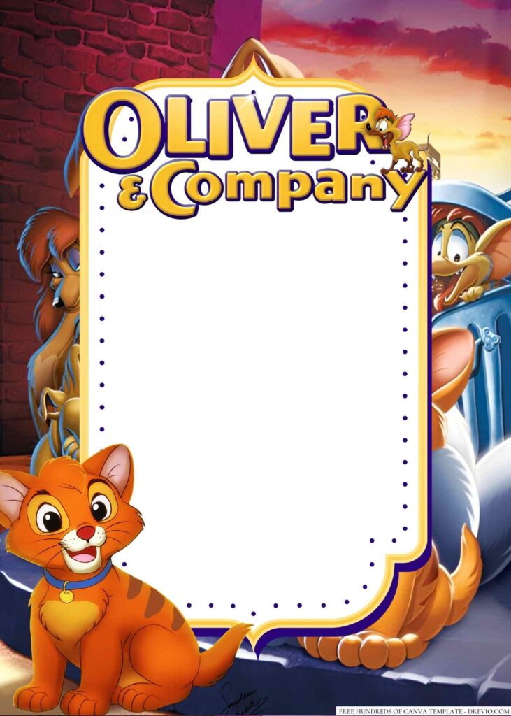 Invitation Template of 16+ Oliver & Company Canva Birthday Invitation Templates 7