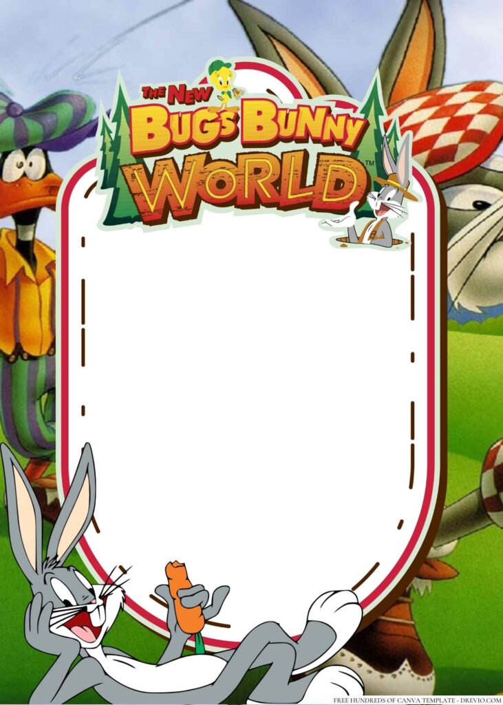 Invitation Template of 20+ The Bugs Bunny Canva Birthday Invitation Templates 7