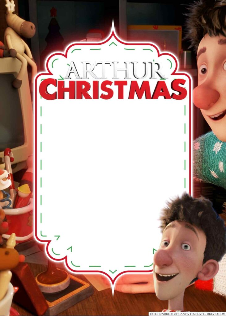 Invitation Template of 22+ Arthur Christmas Canva Birthday Invitation Templates 7