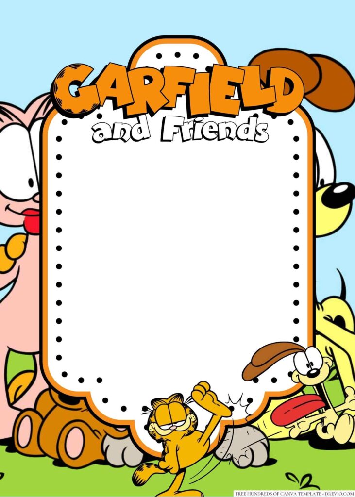 Invitation Template of 16+ Garfield and Friends Canva Birthday Invitation Templates 7