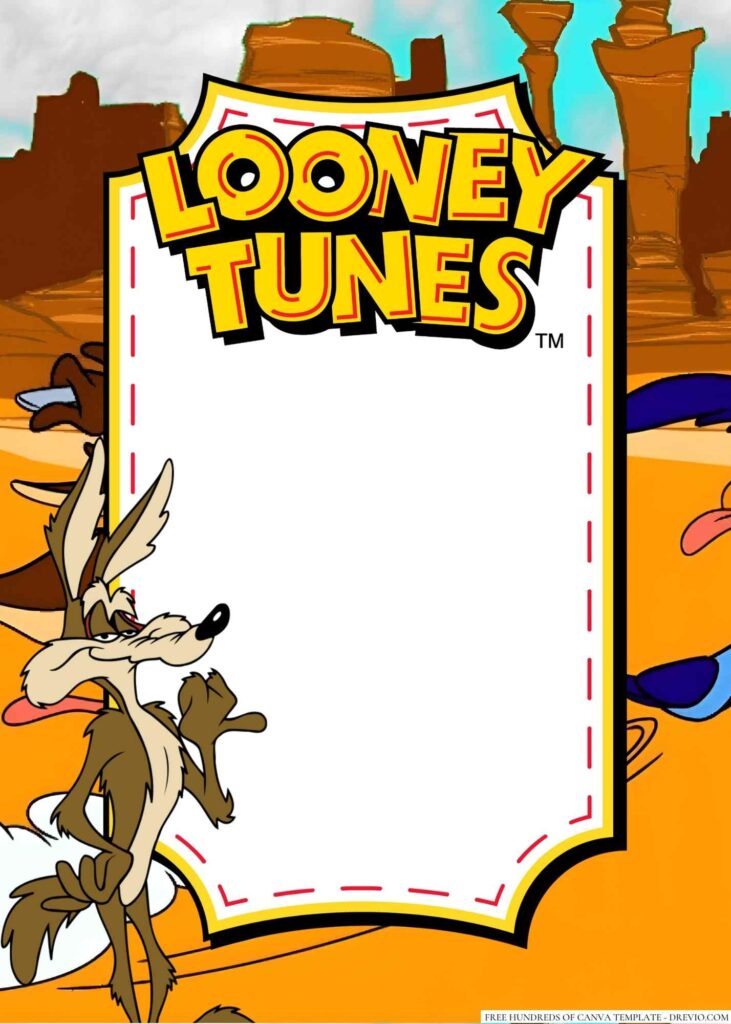 Invitation Template of 18+ Wile E. Coyote Canva Birthday Invitation Templates 7