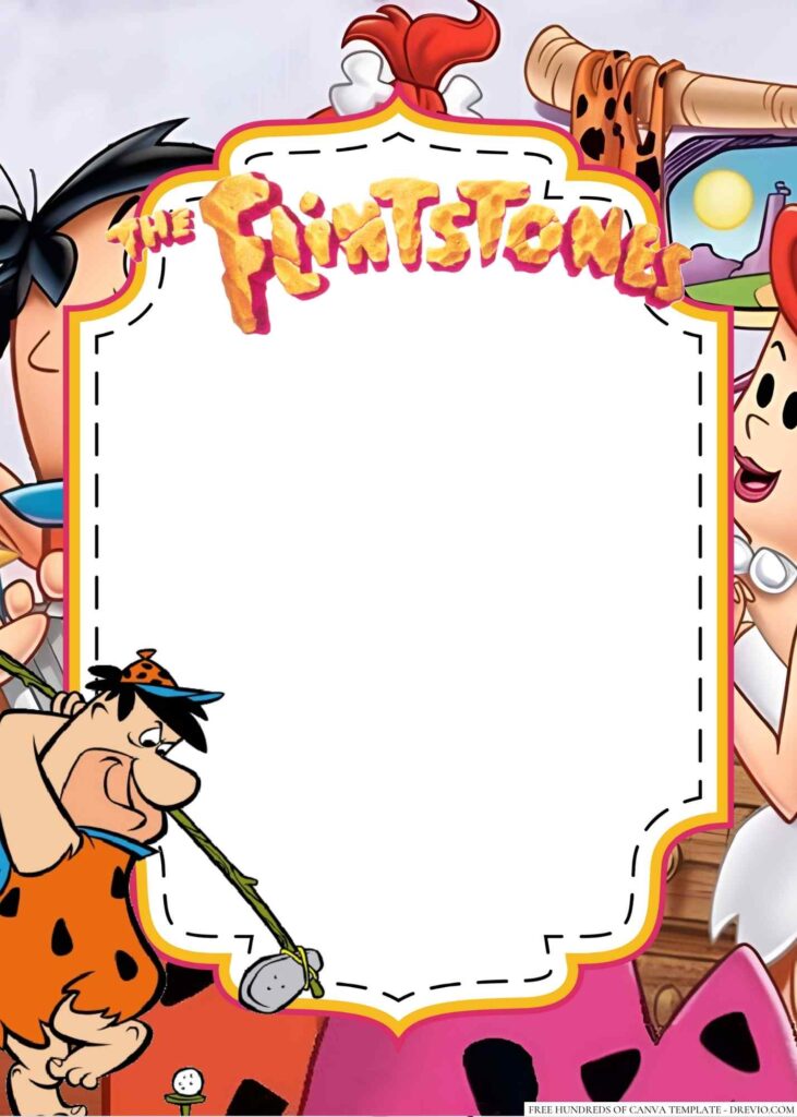 Invitation Template of 20+ Fred Flintstone Canva Birthday Invitation Templates 7