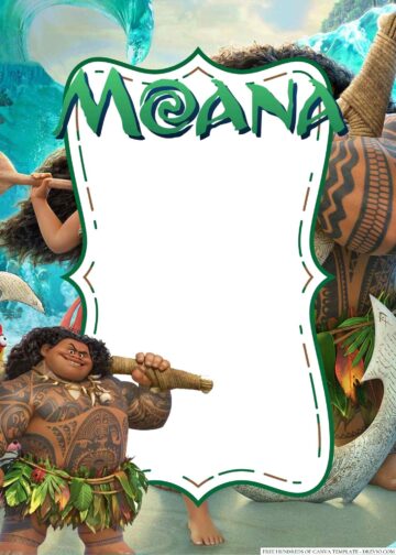 18+ Maui Moana Canva Birthday invitation Templates | Download Hundreds ...