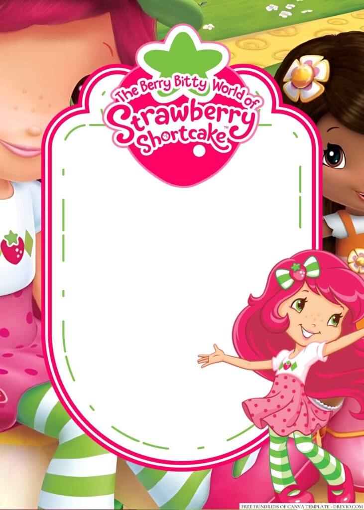 Invitation Template of 22+ Strawberry Shortcake Canva Birthday Invitation Templates 7