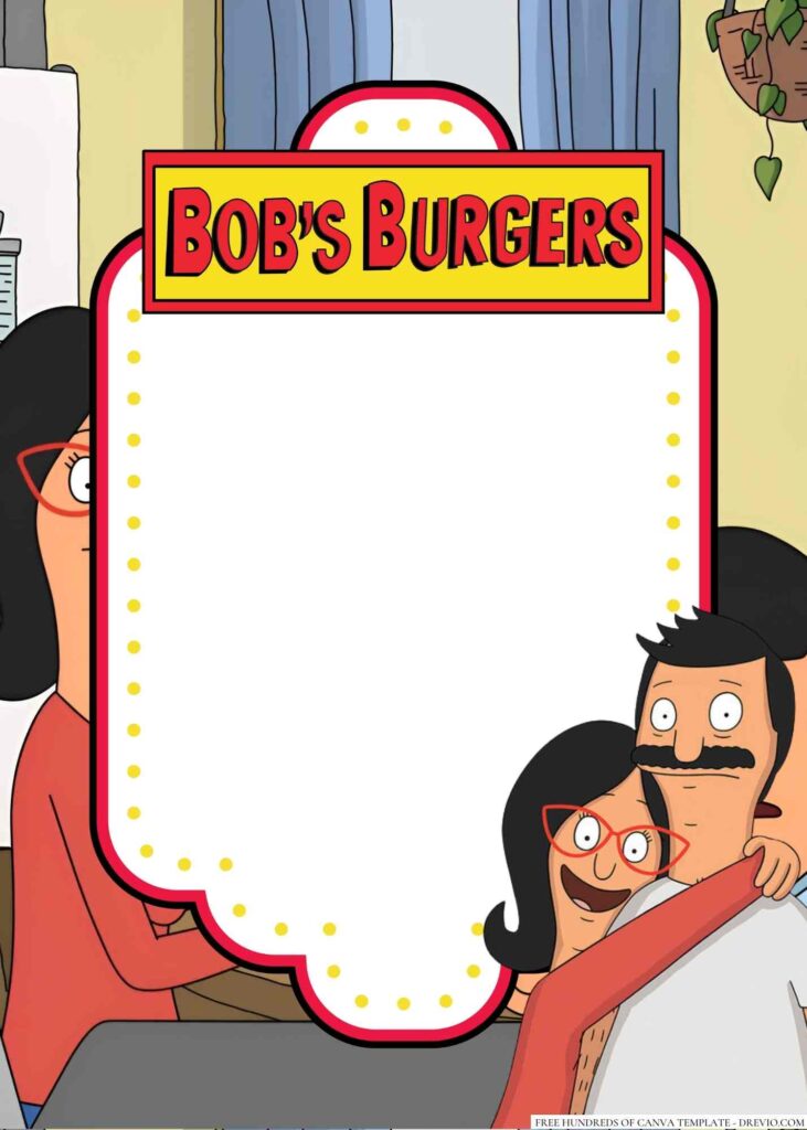 Invitation Template of 22+ The Belchers — Bob's Burgers Canva Birthday Invitation Templates 7