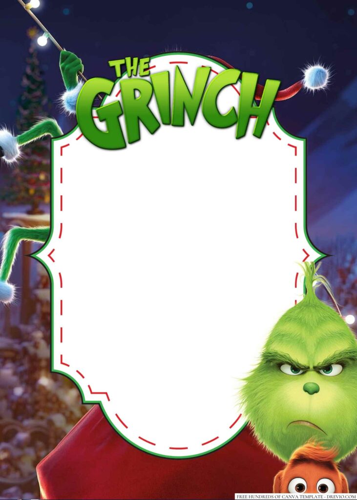 Invitation Template of 22+ The Grinch Canva Birthday Invitation Templates 7