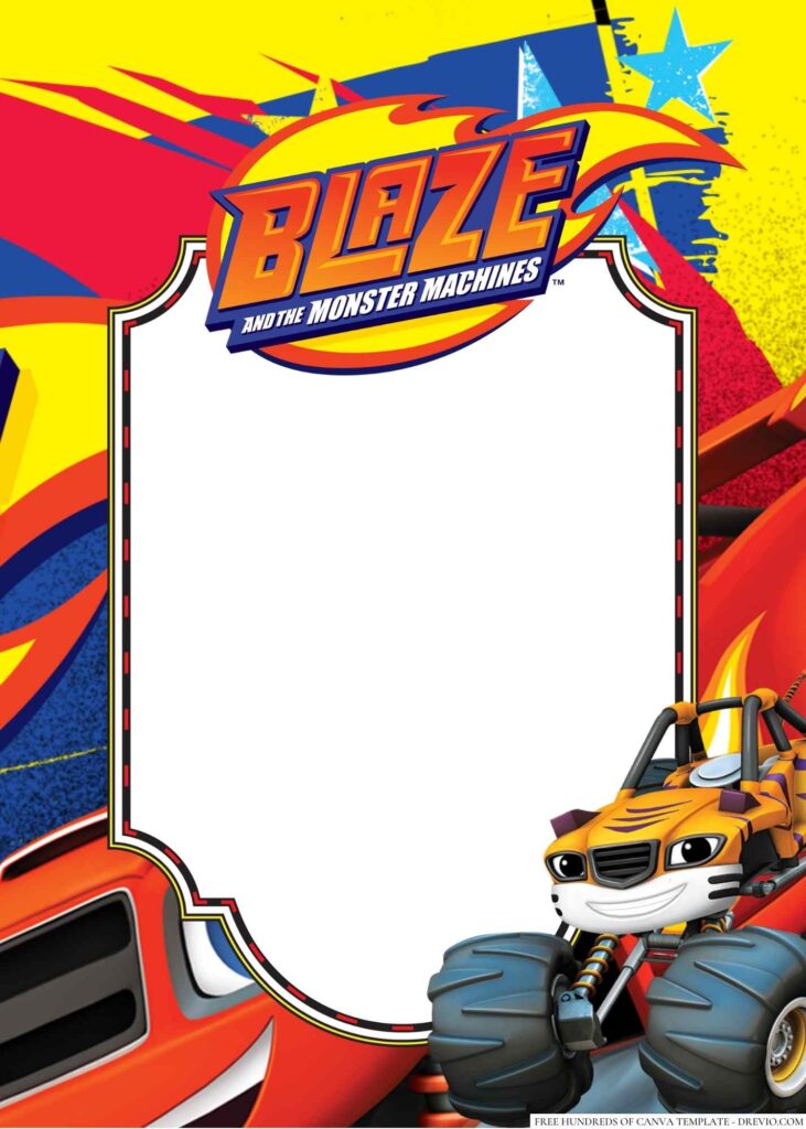 Invitation Template of 14+ Blaze and the Monster Machines Canva Birthday Invitation Templates 7