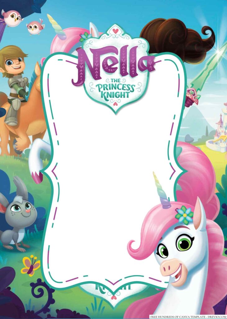 Invitation Template of 16+ Nella the Princess Knight Canva Birthday Invitation Templates 7