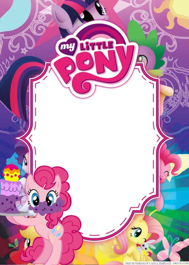 Invitation Template of 18+ My Little Pony Canva Birthday Invitation Templates 7