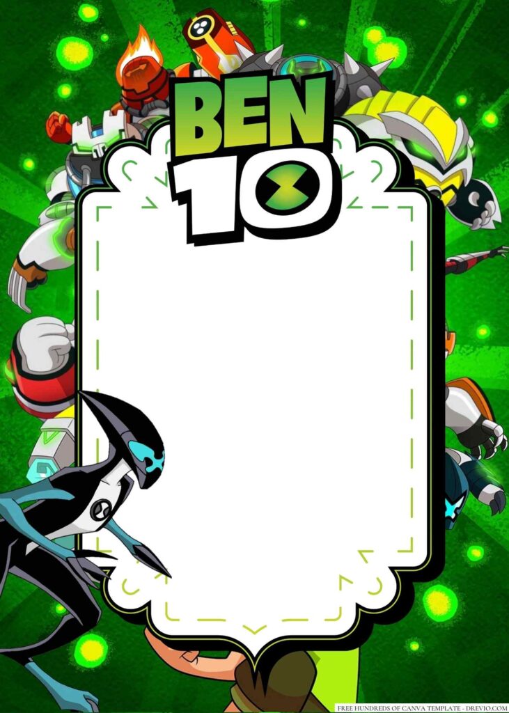 Invitation Template of 20+ Ben 10 Canva Birthday Invitation Templates 7