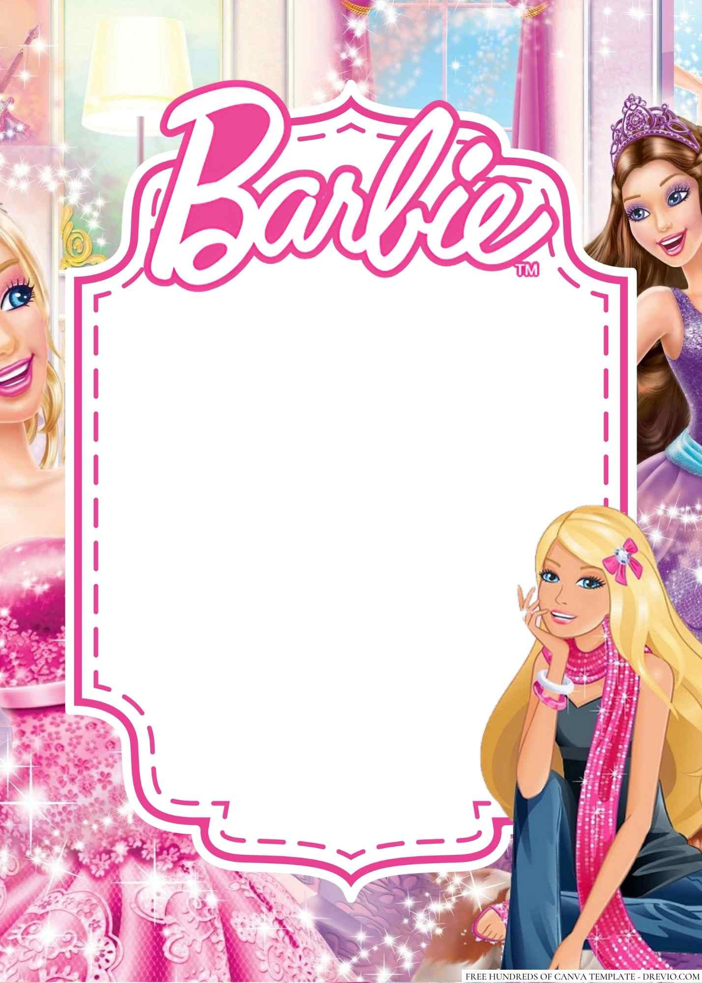 22+ Barbie Canva Birthday Invitation Templates | Download Hundreds FREE ...