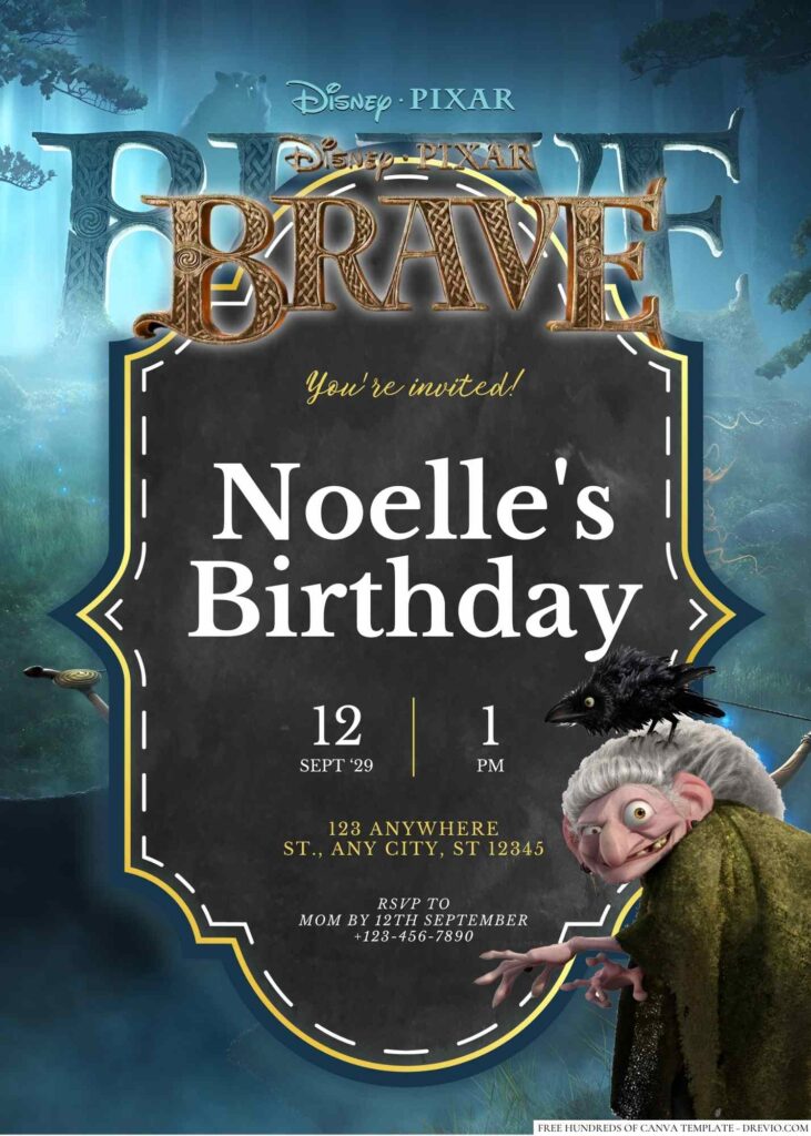 Free Editable Brave Birthday Invitation