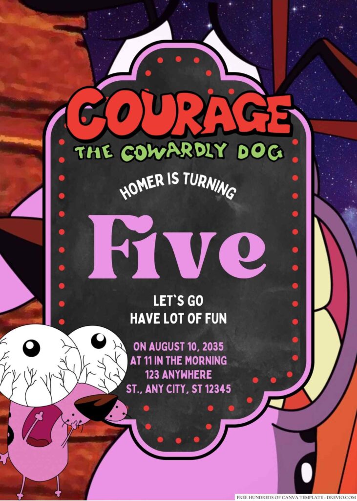 Courage the Cowardly Dog Birthday Invitation