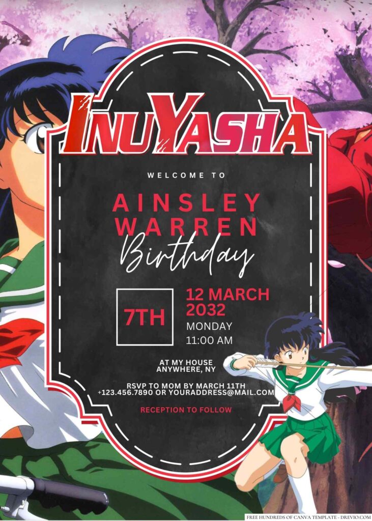 Inuyasha Birthday Invitation 