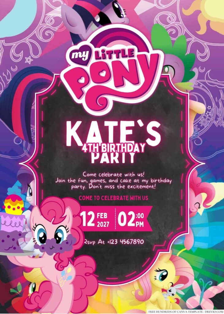 Free Editable My Little Pony Birthday Invitation