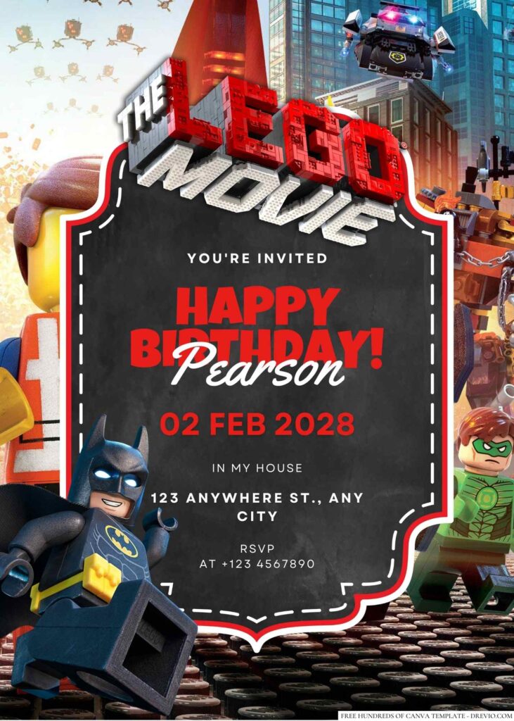 Free Editable The Lego Movie Birthday Invitation