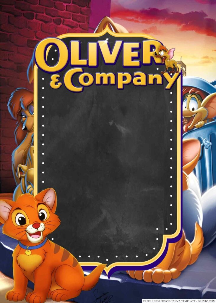 Invitation Template of 16+ Oliver & Company Canva Birthday Invitation Templates 8