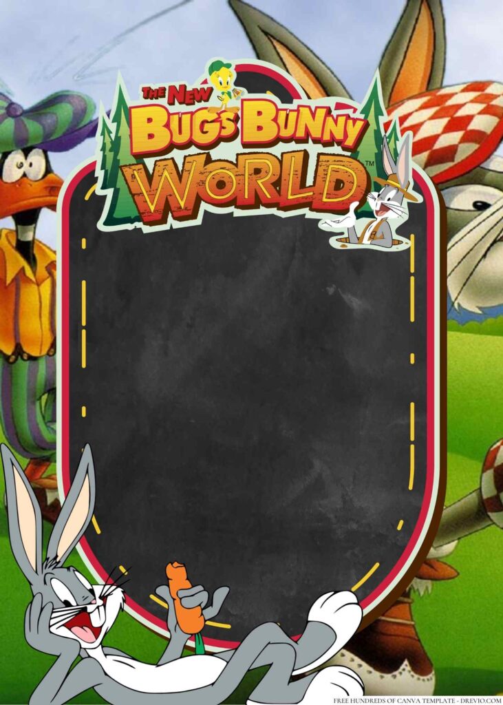 Invitation Template of 20+ The Bugs Bunny Canva Birthday Invitation Templates 8