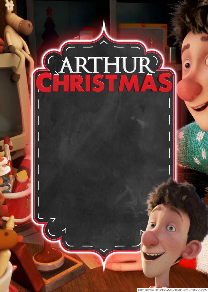 Invitation Template of 22+ Arthur Christmas Canva Birthday Invitation Templates 8