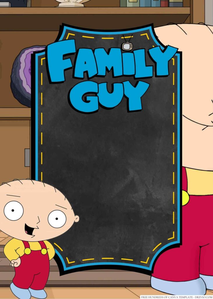 Invitation Template of 16+ Stewie Griffin (Family Guy) Canva Birthday Invitation Templates 8