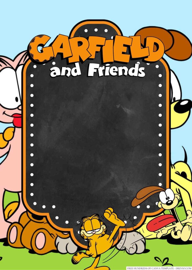 Invitation Template of 16+ Garfield and Friends Canva Birthday Invitation Templates 8