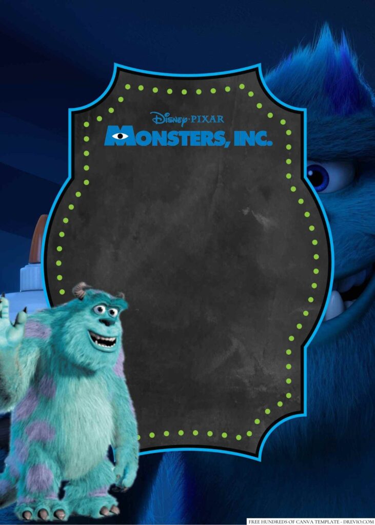 Invitation Template of 18+ Sulley Monsters Inc. Canva Birthday invitation Templates 8