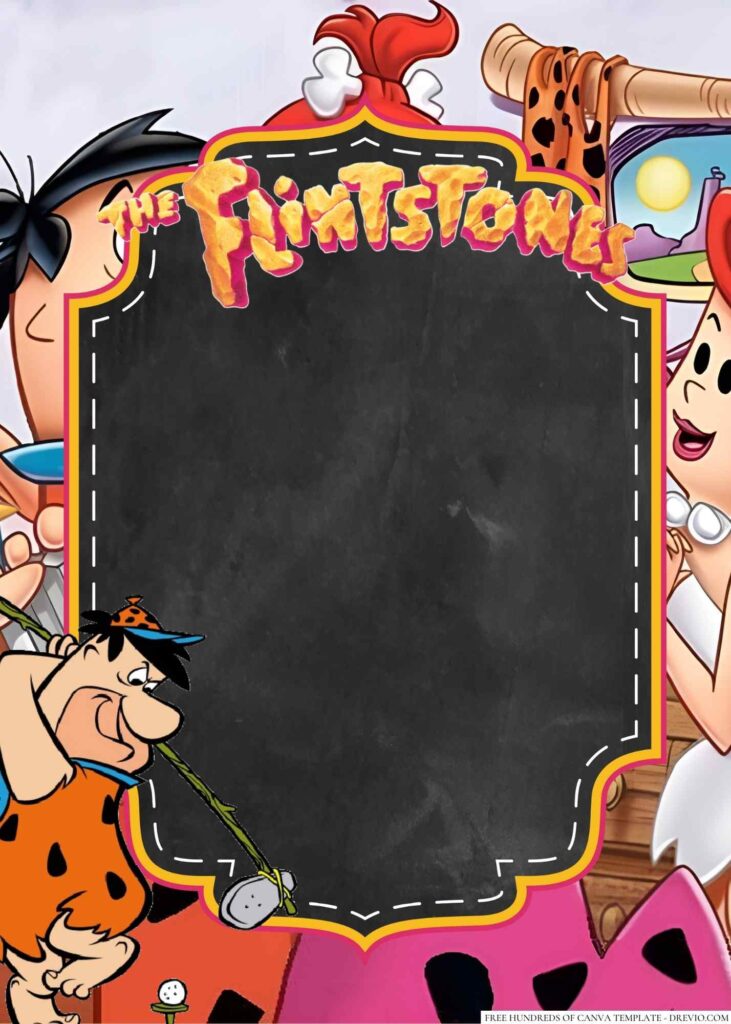 Invitation Template of 20+ Fred Flintstone Canva Birthday Invitation Templates 8