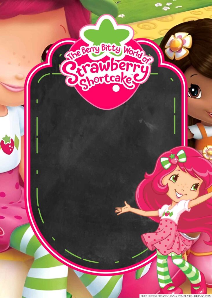 Invitation Template of 22+ Strawberry Shortcake Canva Birthday Invitation Templates 8