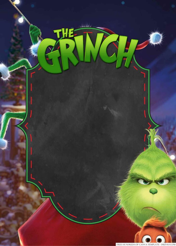 Invitation Template of 22+ The Grinch Canva Birthday Invitation Templates 8