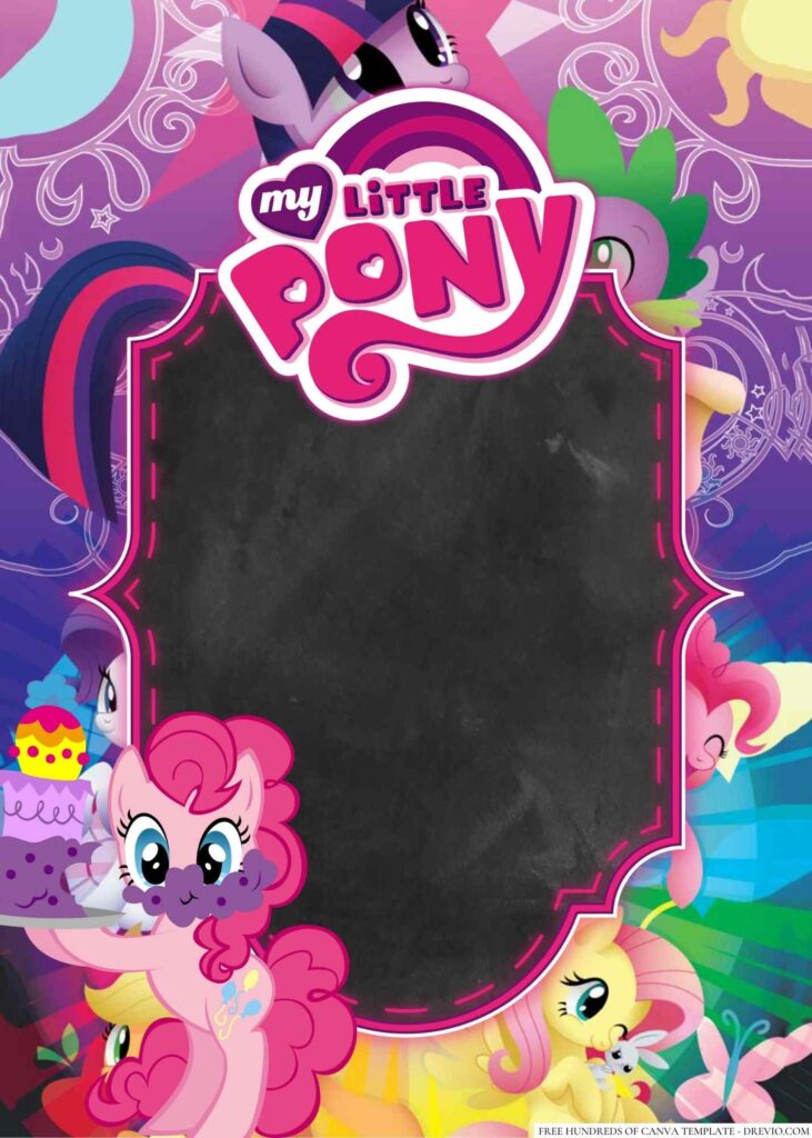 Invitation Template of 18+ My Little Pony Canva Birthday Invitation Templates 8