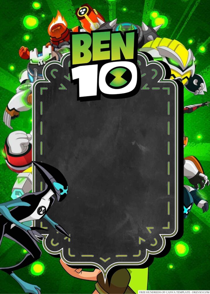 Invitation Template of 20+ Ben 10 Canva Birthday Invitation Templates 8