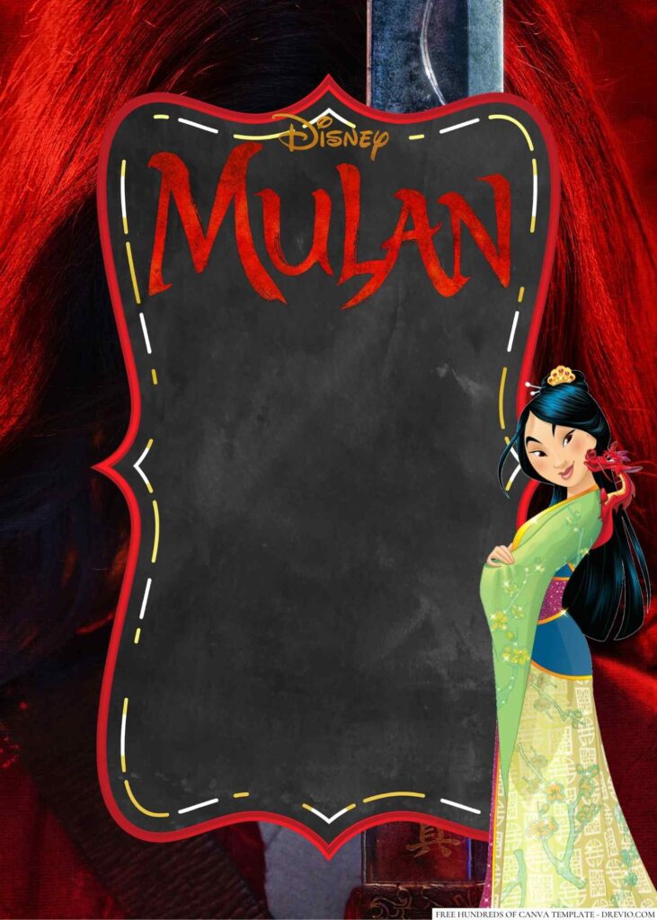 Invitation Template of 18+ Mulan Canva Birthday Invitation Templates 8