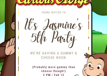 Free Editable Curious George Birthday Invitation