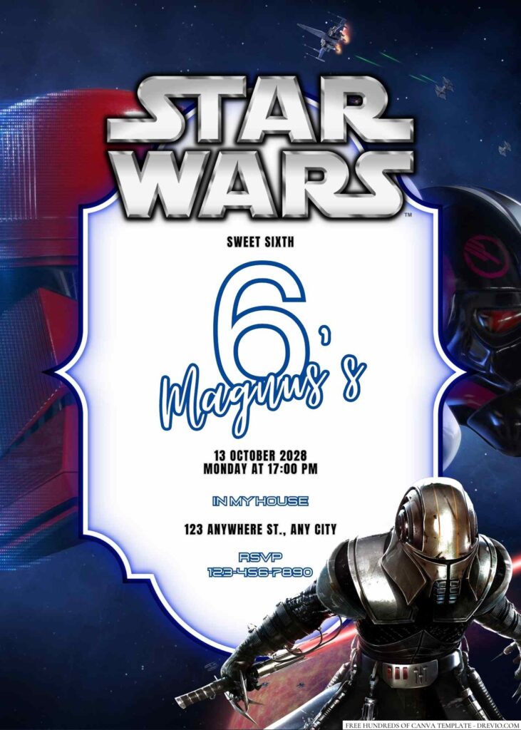 Free Editable Star Wars Birthday Invitation