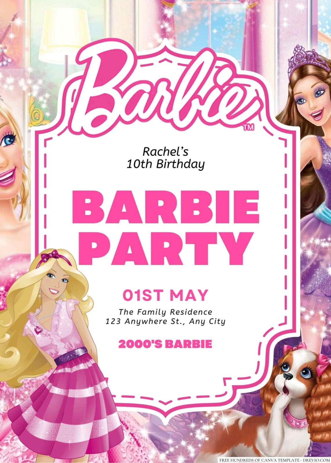 Free Editable Barbie Birthday Invitation | Download Hundreds FREE ...